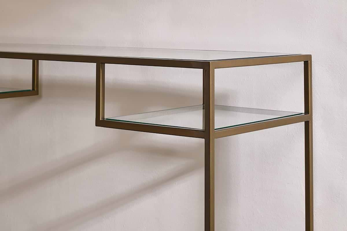 Nkuku - Nakuru Iron & Glass Console Table