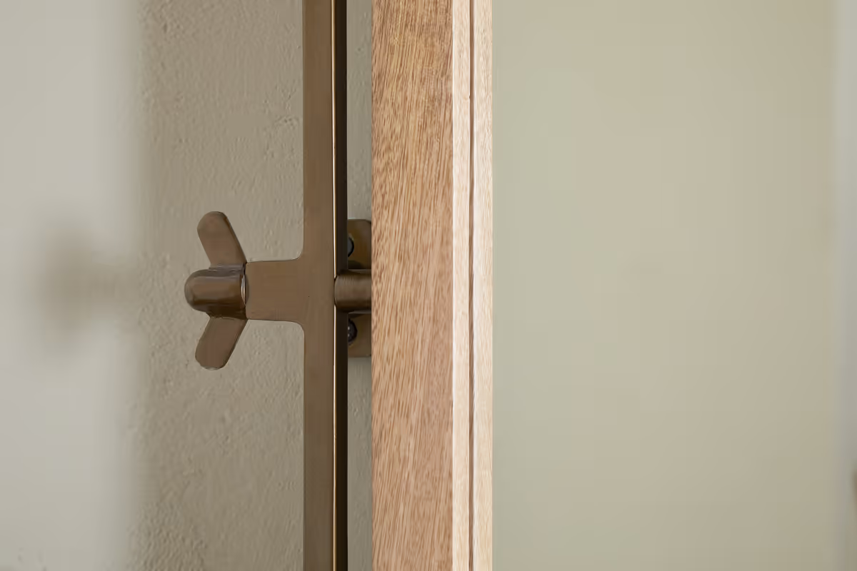 Nkuku - Mar Swivel Wall Mirror - Antique Brass & Natural