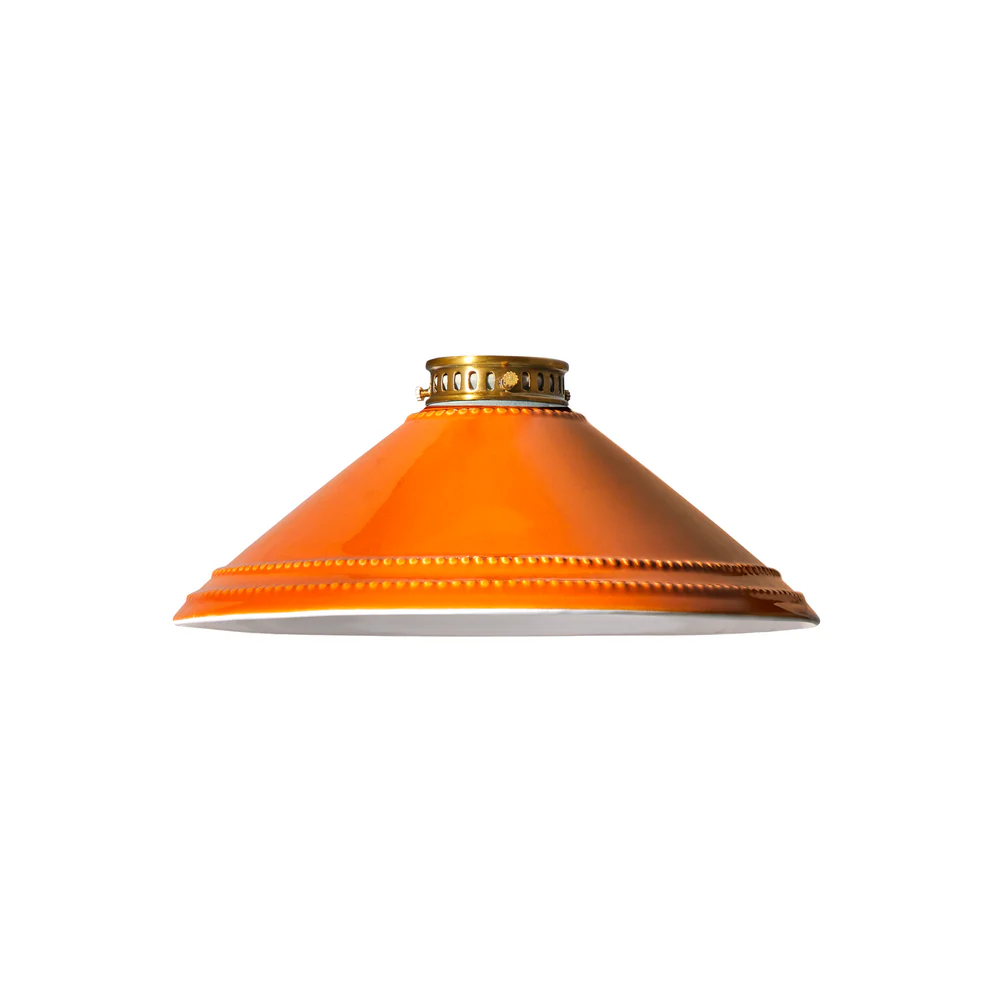 Pooky - Ted Ceramic Pendant Light Shade - Orange With Stone Interior