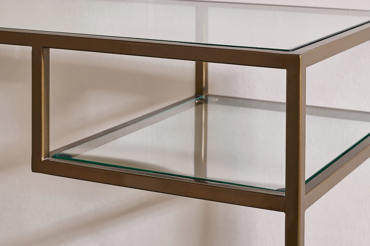 Nkuku - Nakuru Iron & Glass Console Table