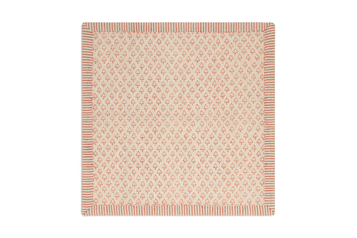 Nkuku - Peplu Block Print Napkin - Terracotta - Set of 4