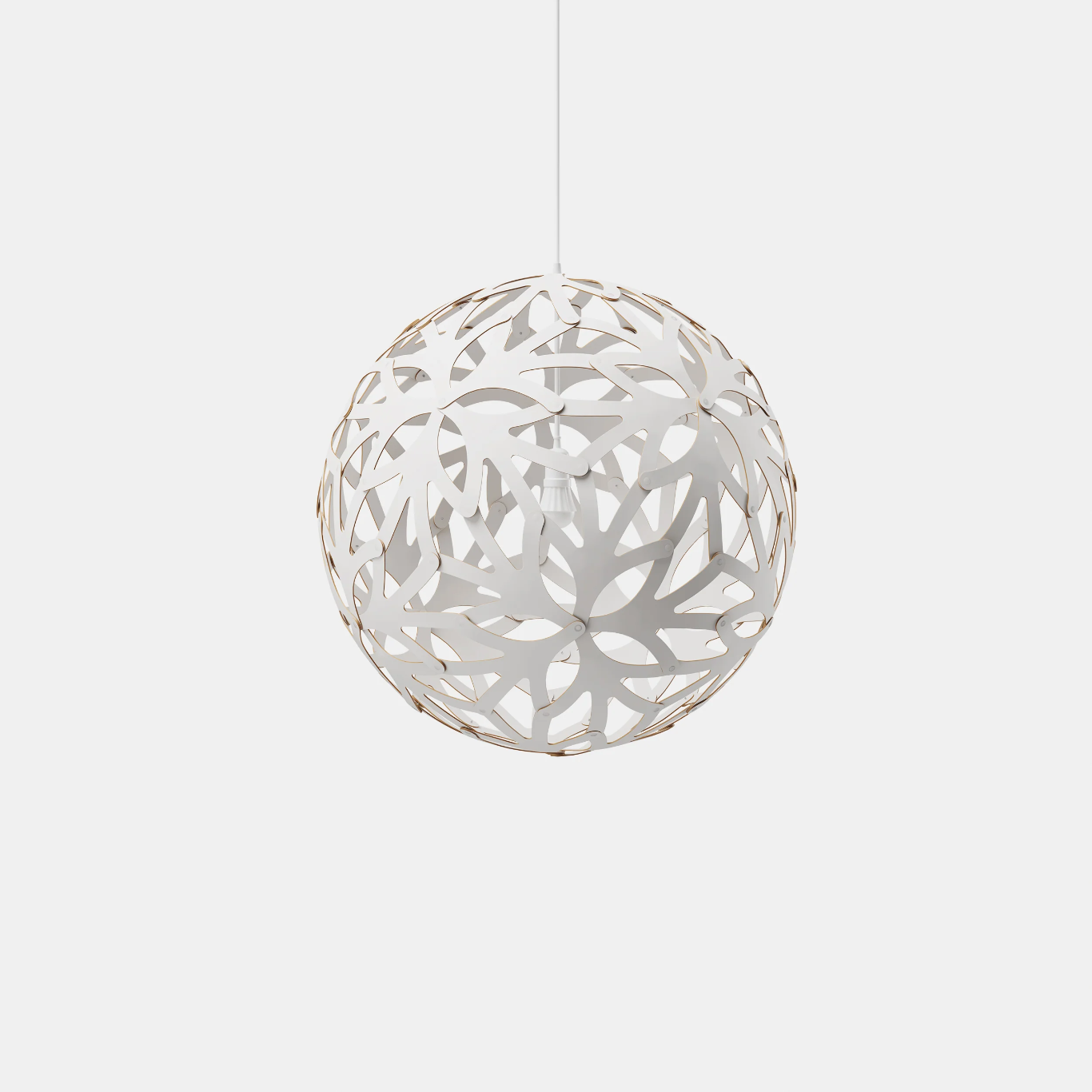 David Trubridge Floral Pendant Light - 800mm (31") - White 2 Sides