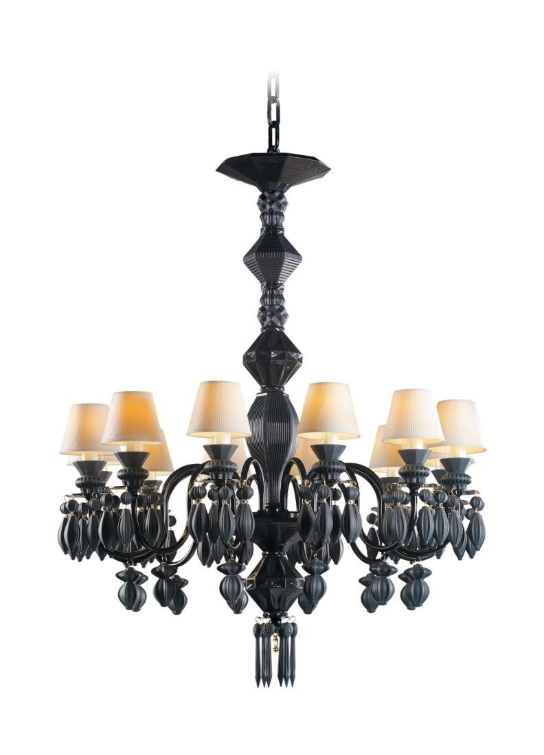 Lladró - Belle de Nuit 12 Lights Chandelier - Absolute Black