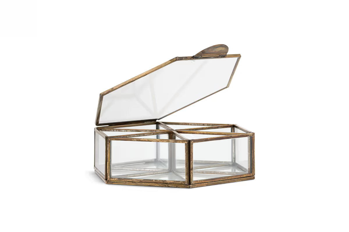 Nkuku - Sitara Jewellery Box - Antique Brass - Small