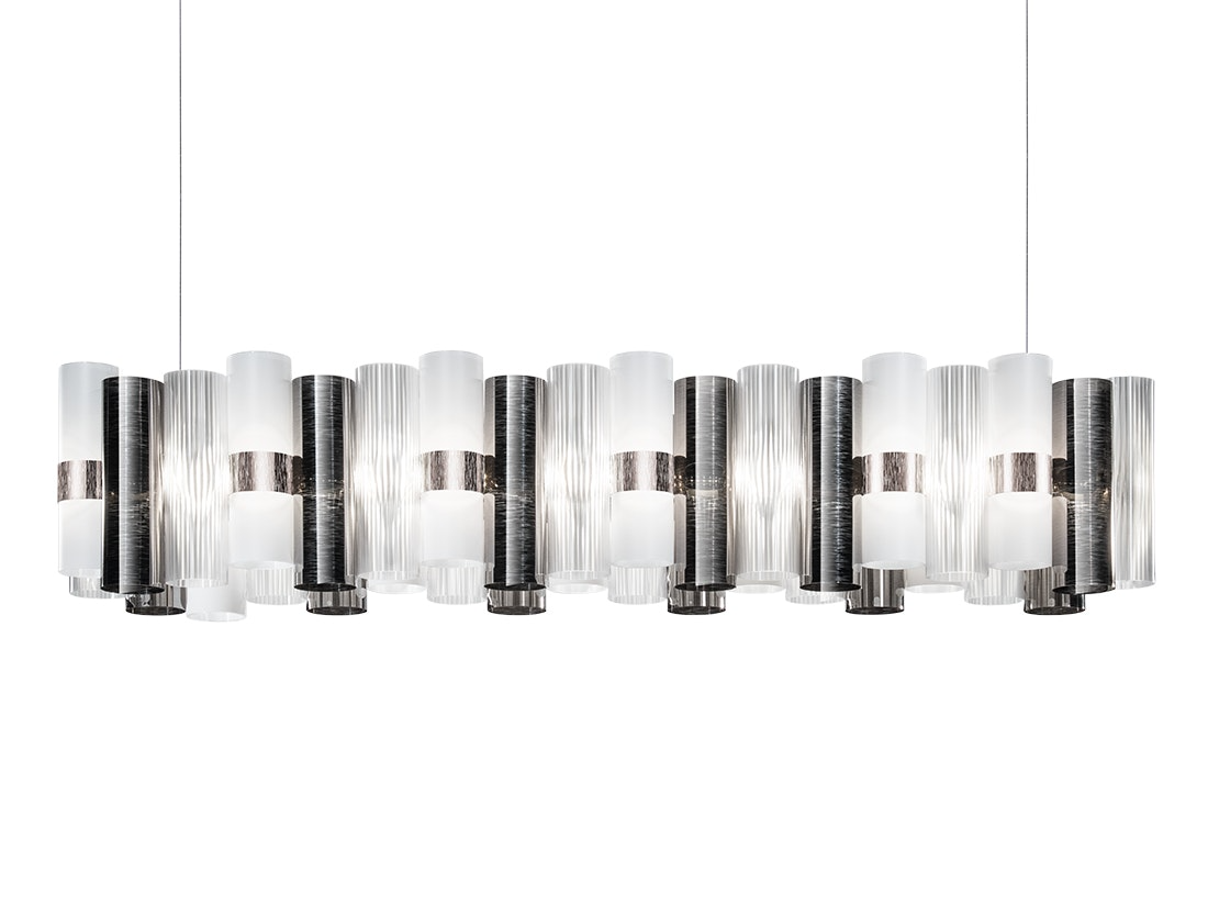 Slamp - La Lollo Linear Suspension Lamp - 140 - Pewter
