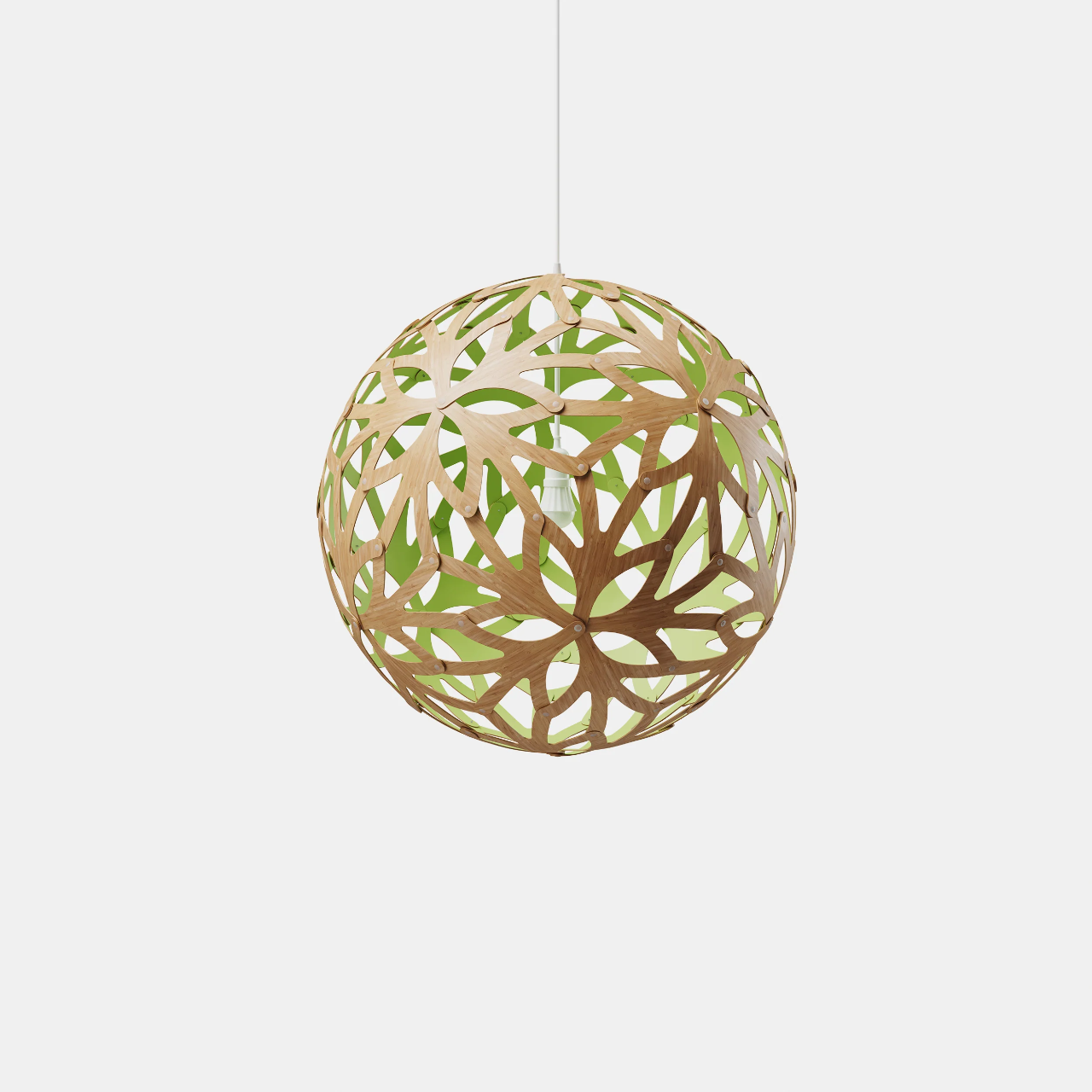 David Trubridge Floral Pendant Light - 600mm (24") - Lime