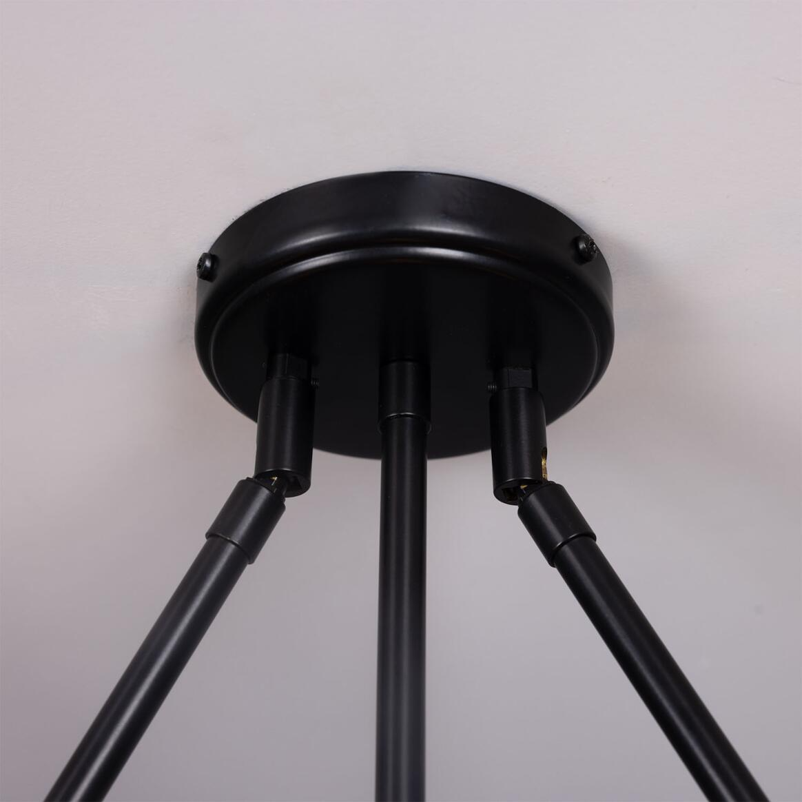 Mullan Eclipse Multicoloured Prismatic Glass Dish Chandelier - Powder-Coated Matte Black Finish