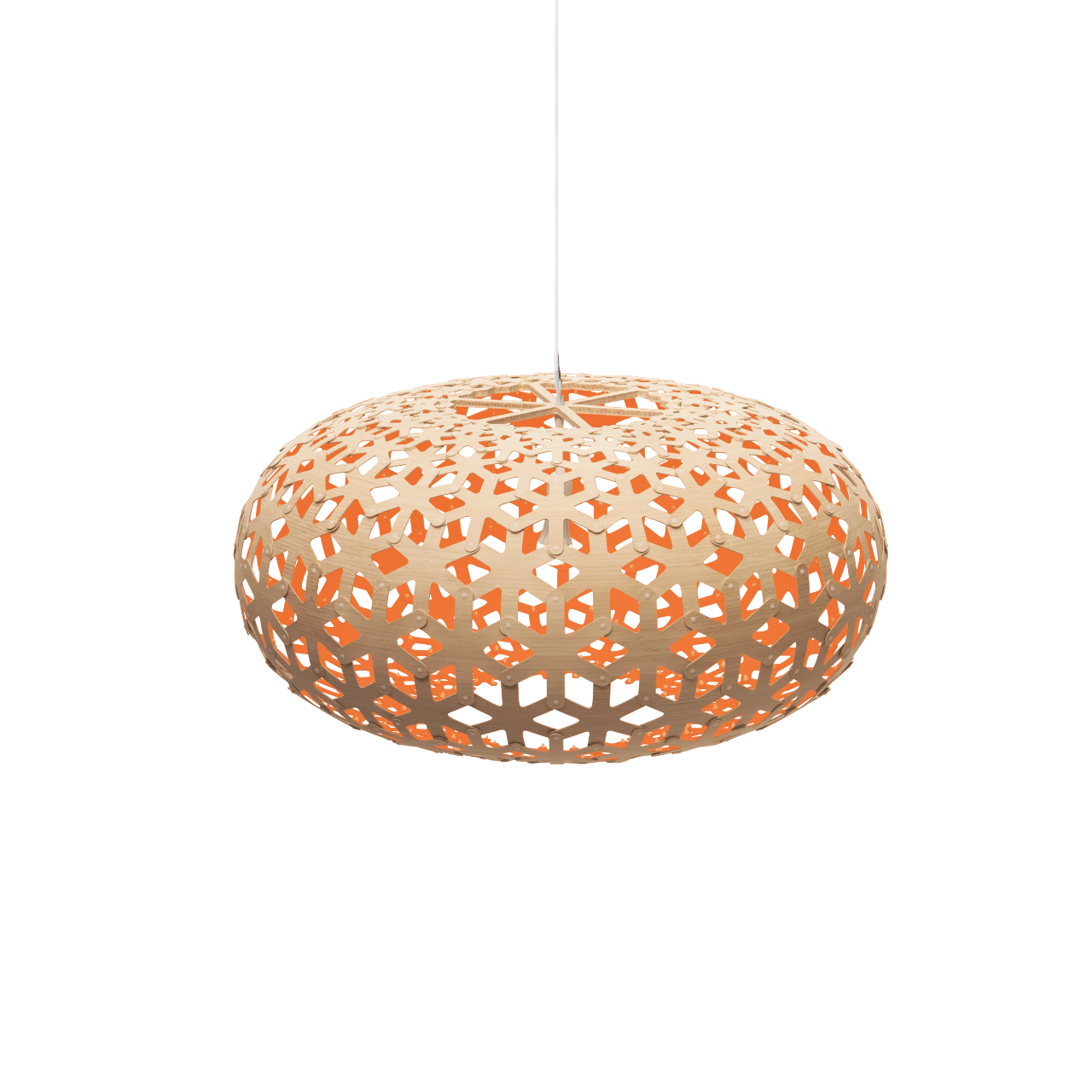 David Trubridge Snowflake Pendant Light - 1000mm (39") - Orange