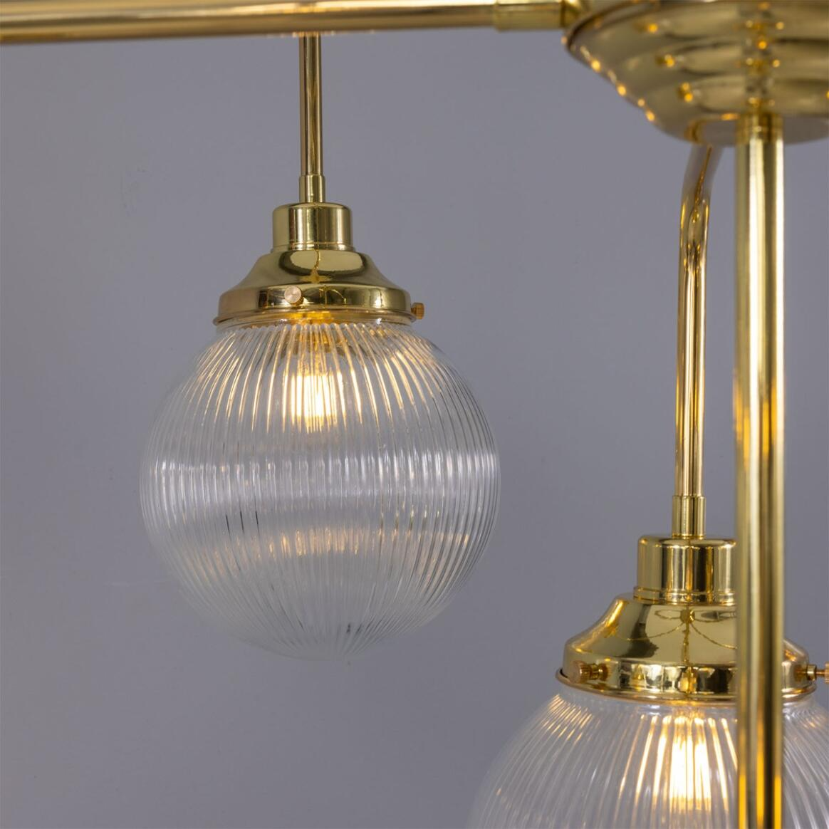 Mullan Genoa 13 Light Prismatic Glass Chandelier 124cm IP20 - Polished Brass Finish