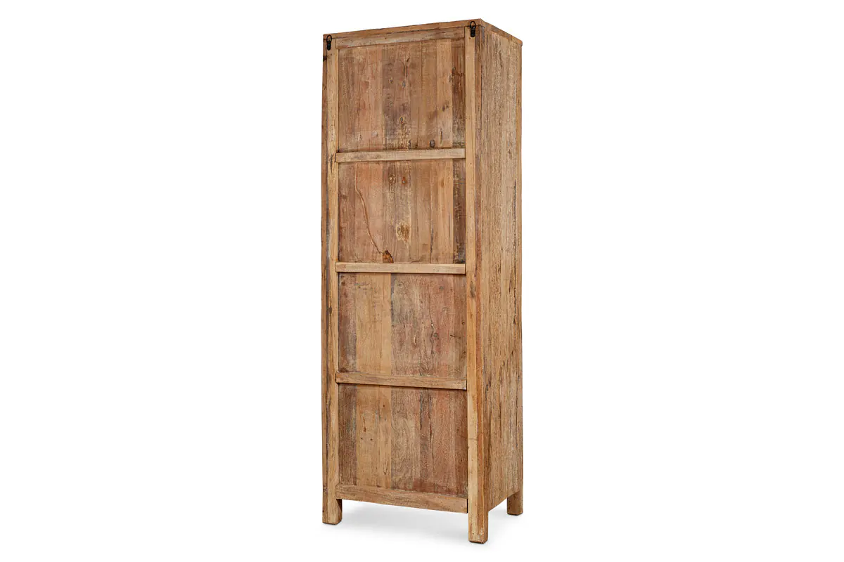 Nkuku - Ibo Reclaimed Wood Slatted Tall Cabinet - Natural