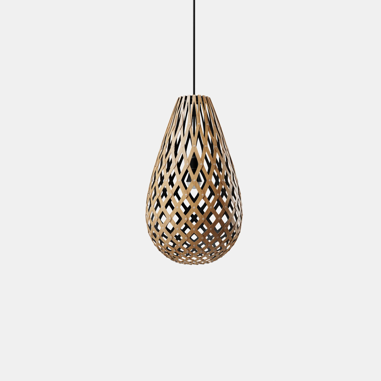 David Trubridge Koura Pendant Light - 1000mm (39") - Black 1 Side (Inside)