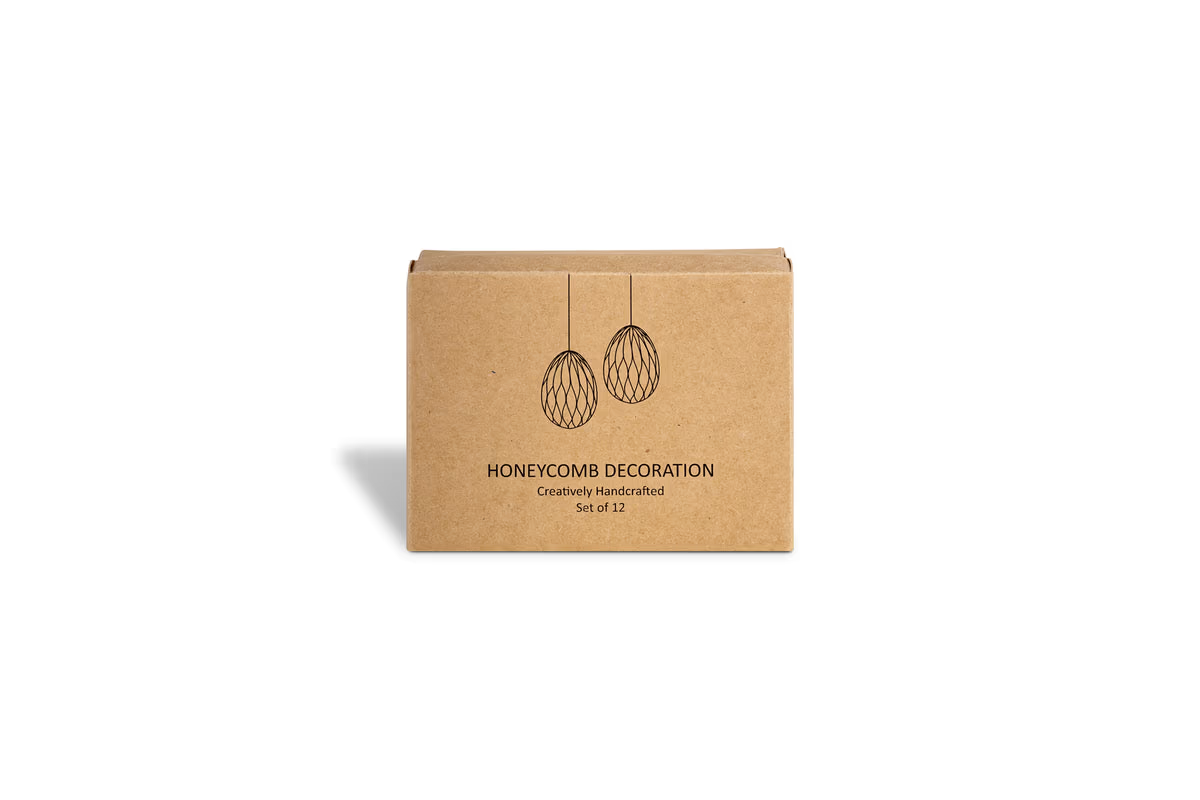 Nkuku - Piani Mini Hanging Paper Decoration - Natural & Moss - Set of 12