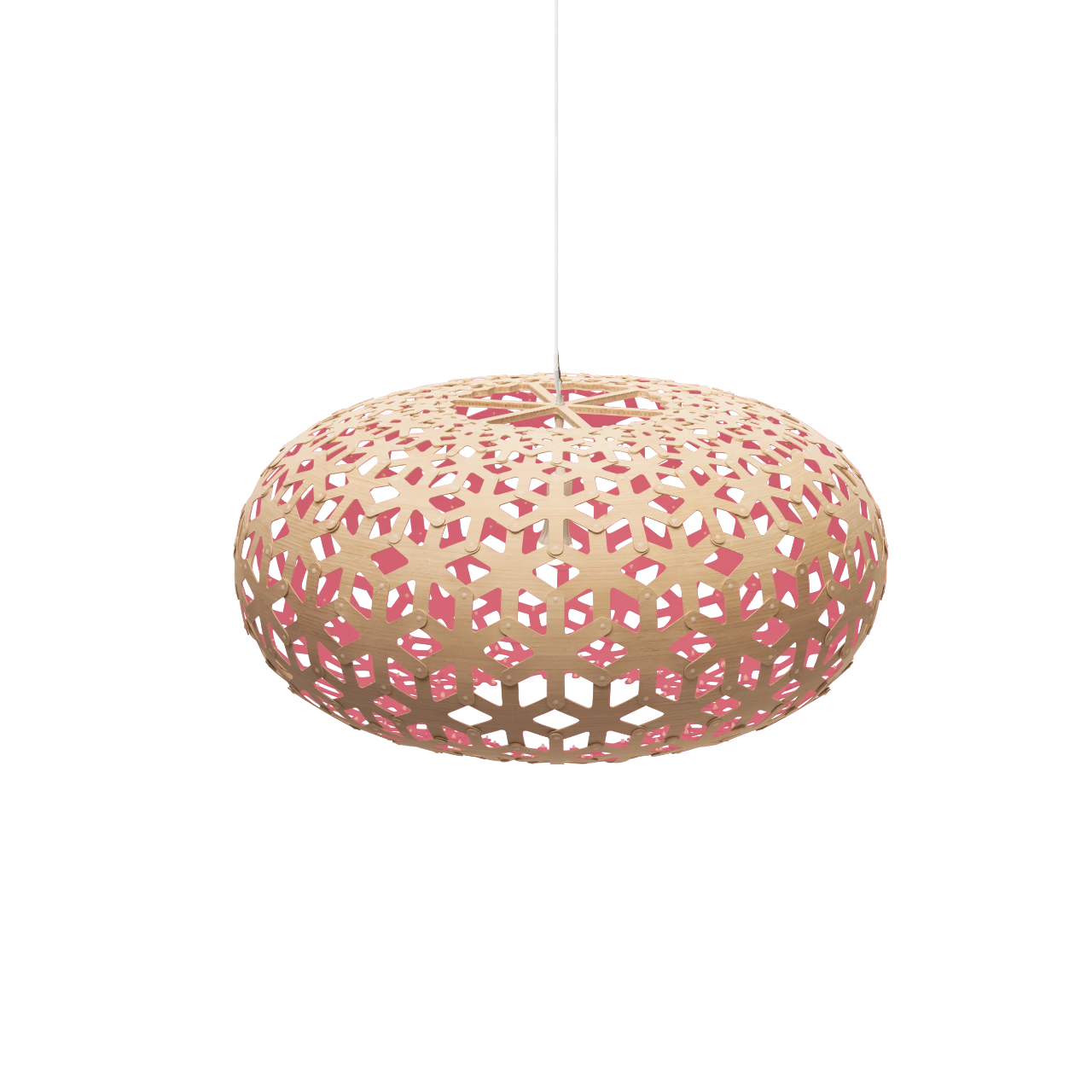 David Trubridge Snowflake Pendant Light - 1000mm (39") - Pink