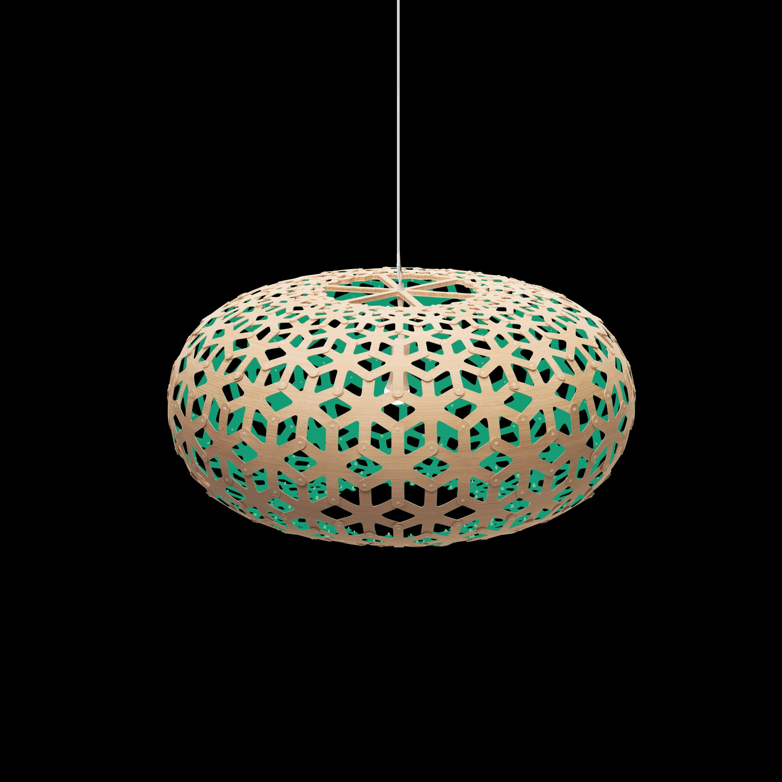 David Trubridge Snowflake Pendant Light - 800mm (31") - Aqua