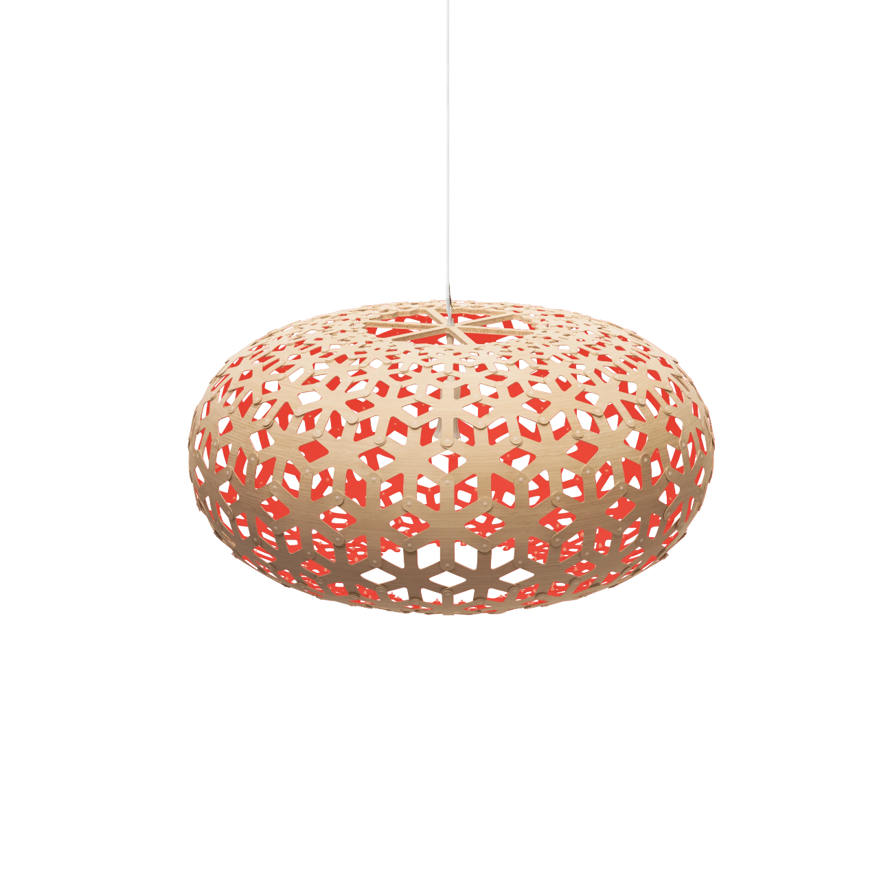 David Trubridge Snowflake Pendant Light - 1000mm (39") - Red
