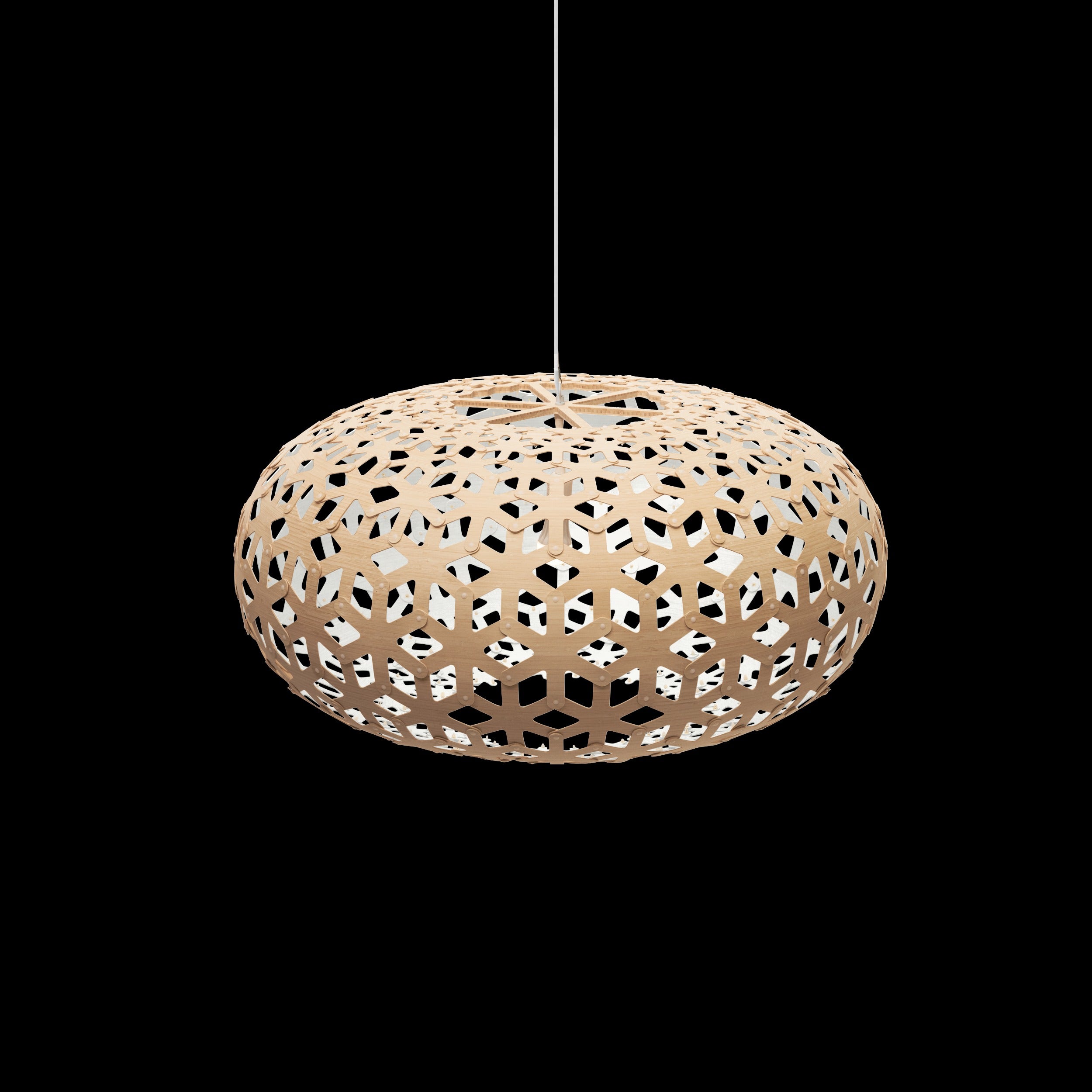 David Trubridge Snowflake Pendant Light - 800mm (31") - White 1 Side