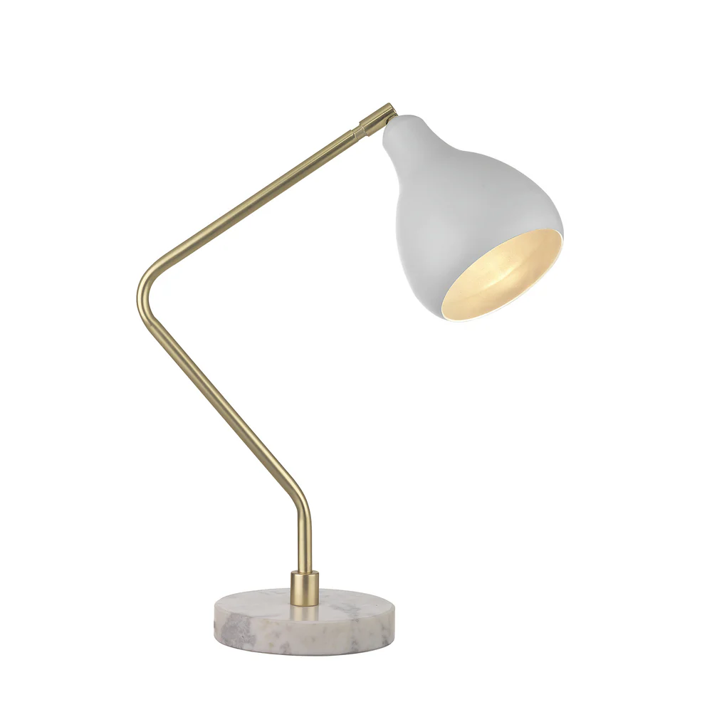 Northern Light - Dumas Table Lamp - Brushed Brass White Finish