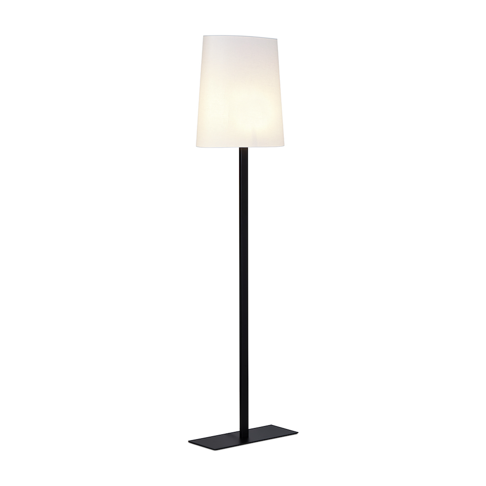 Contardi Lighting Ovale Floor Lamp - Matt Black Silk Lacquered - White Cotton 800