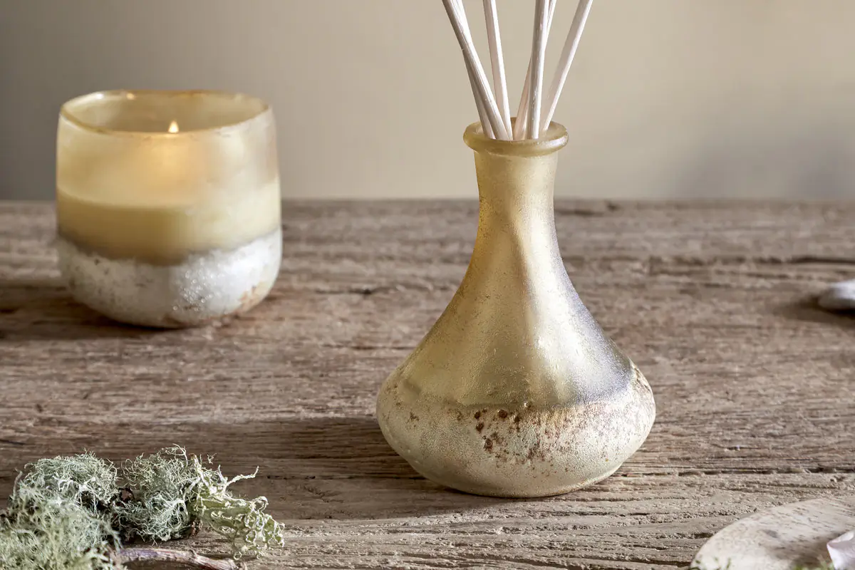 Nkuku - Oakmoss & Rose Scented Reed Diffuser - Yellow