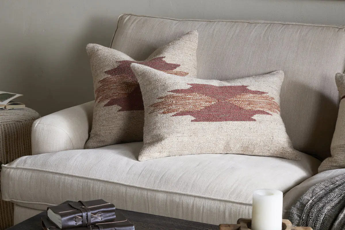 Nkuku - Kabir Wool Cushion Cover - Rust - 60 x 40cm