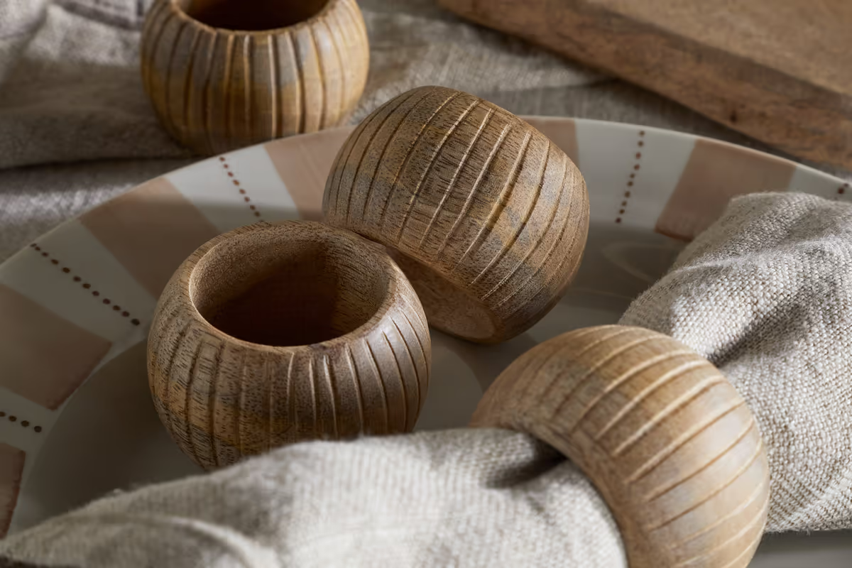 Nkuku - Vivan Napkin Rings - Natural - Set of 4