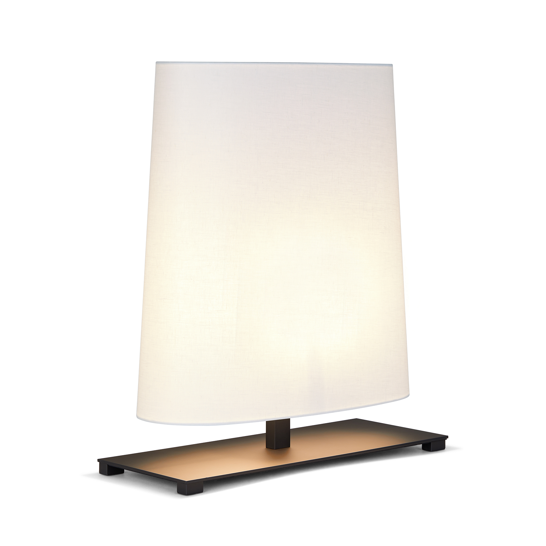 Contardi Lighting Ovale Table Lamp - Large - Matt Black Silk Lacquered - White Cotton 800