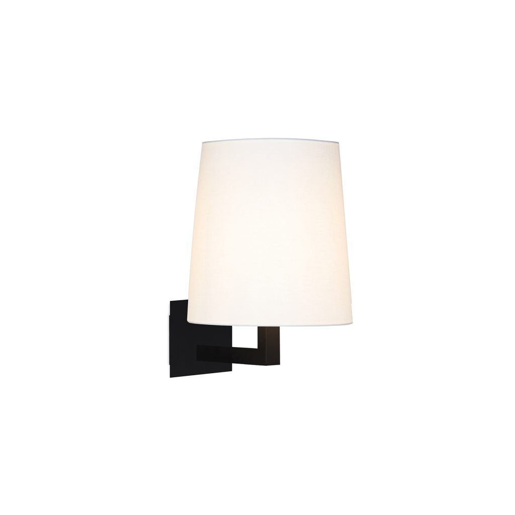 Contardi Lighting Tonda Wall Light - Matt Black Silk Lacquered - White Cotton 800