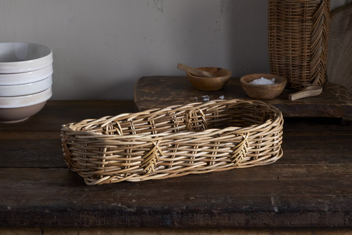 Nkuku - Bersama Rattan Bread Basket - Natural