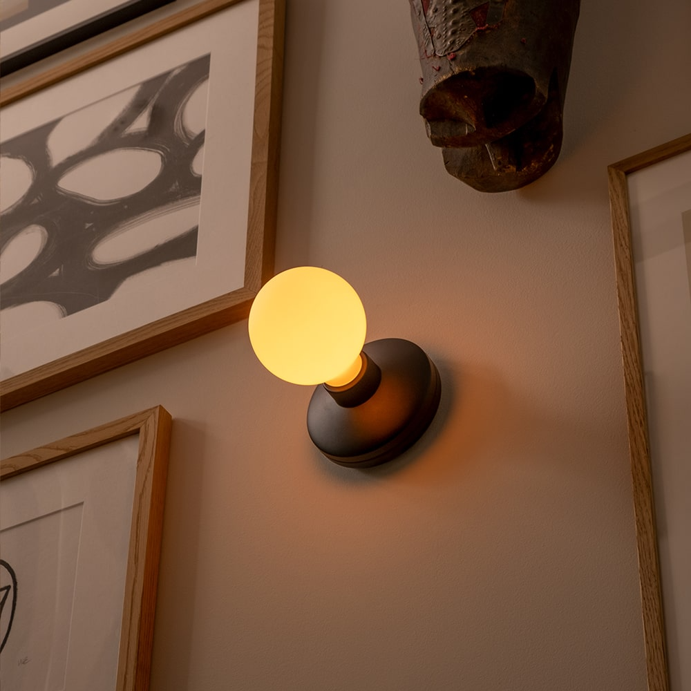 Humble Lights - Bee Wall Light Black Frosted