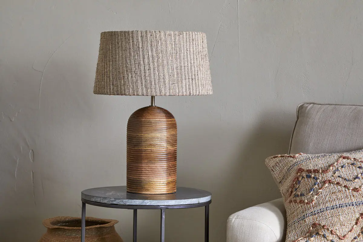 Nkuku - Agua Grooved Table Lamp - Natural
