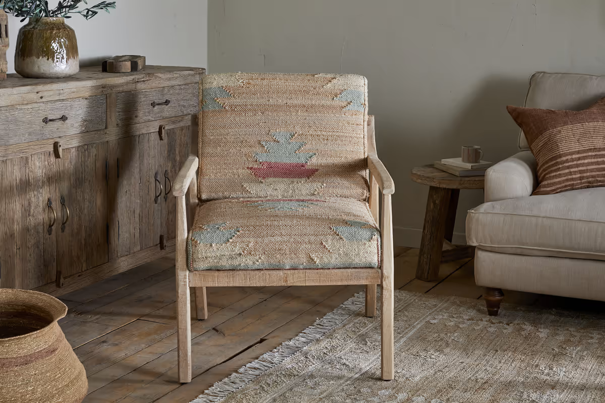 Nkuku - Kavya Kilim Occasional Armchair - Natural