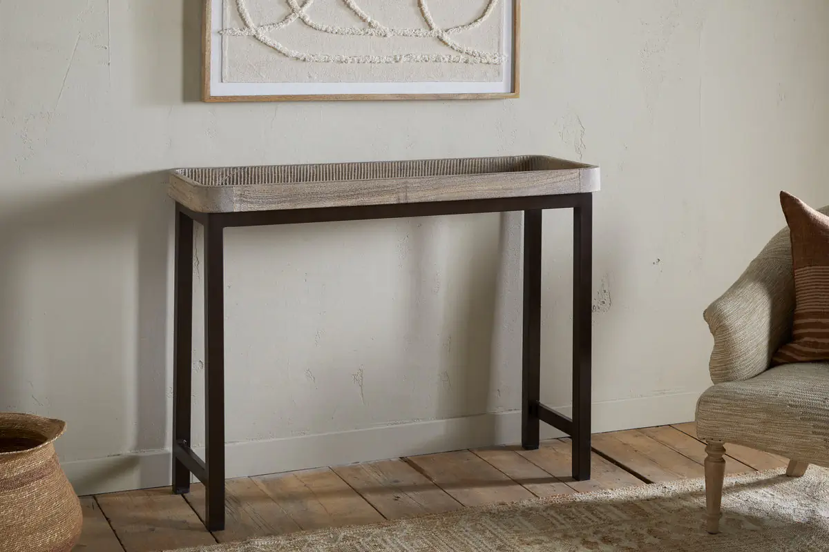 Nkuku - Nisha Reclaimed Wood & Iron Console Table - Natural