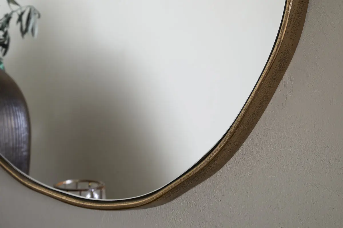 Nkuku - Mchanga Organic Shape Mirror - Antique Brass