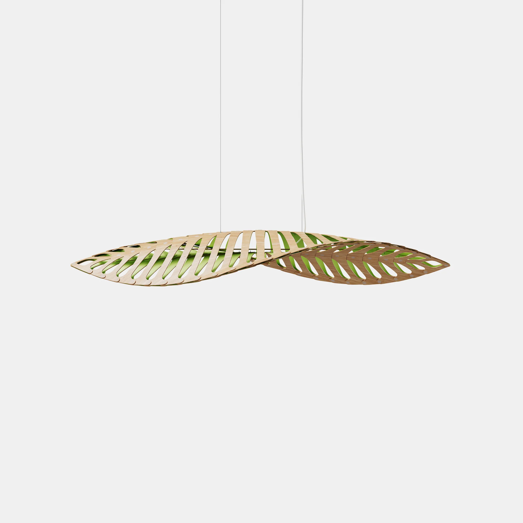 David Trubridge Navicula Pendant Light - Small - Lime (Inside)