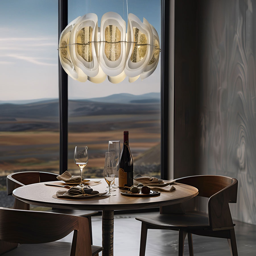 Slamp - Fiordlys Suspension Lamp - Round - Gold