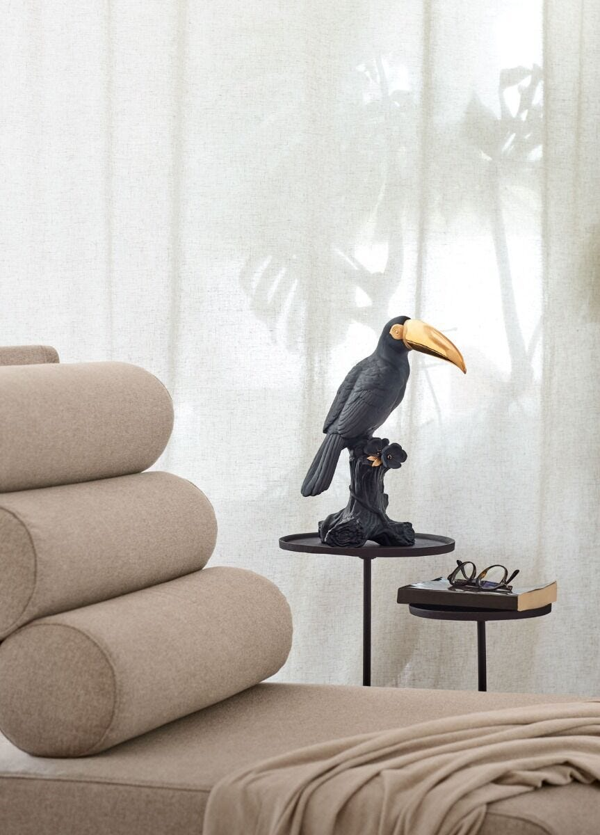 Lladró - Toucan Sculpture - Black-gold - Limited Edition