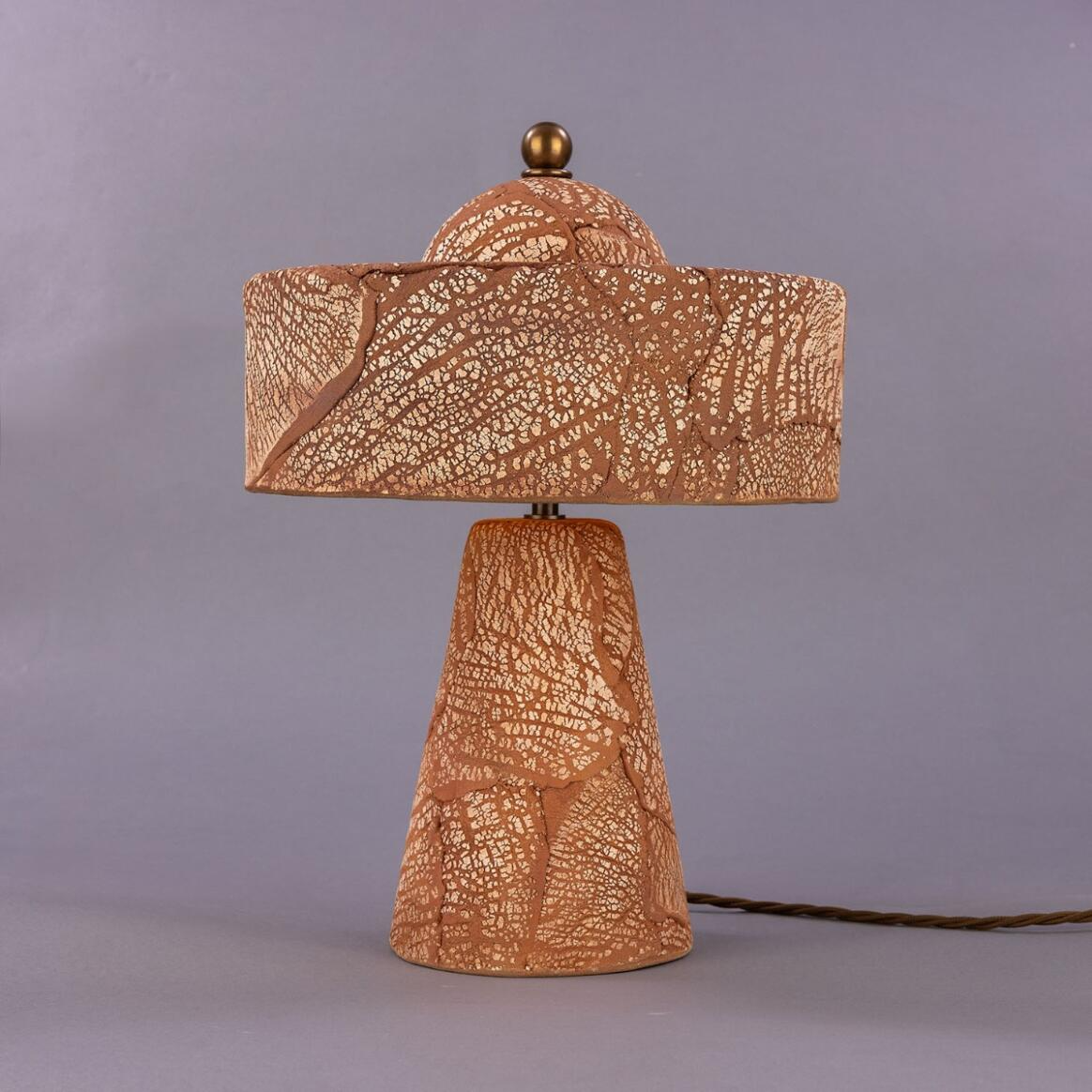Mullan Seville Ceramic Mid-Century Modern Table Lamp Red Iron - Antique Brass Finish