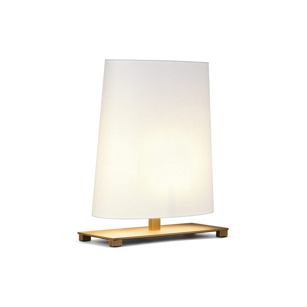 Contardi Lighting Ovale Table Lamp - Small - Matt Light Satin Bronze - White Cotton 800