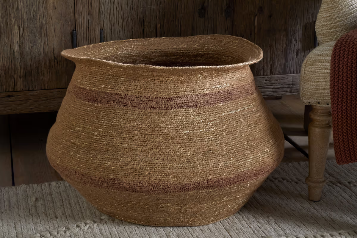 Nkuku - Rana Wide Basket - Natural & Rust