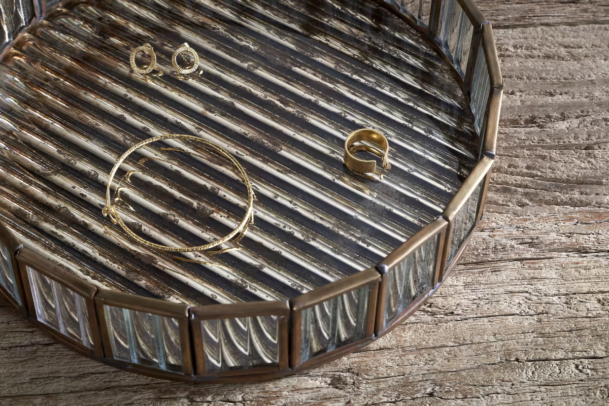 Nkuku - Ruaka Glass Vanity Tray - Brass