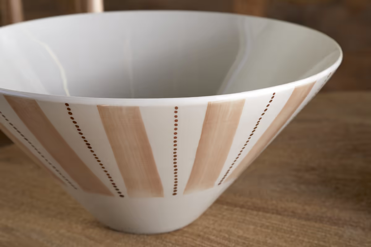 Nkuku - Patthar Serving Bowl - Cream & Clay - Medium