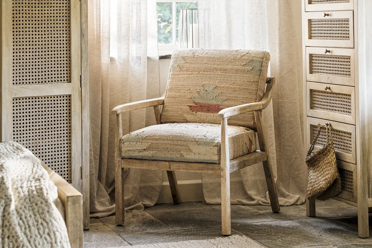 Nkuku - Kavya Kilim Occasional Armchair - Natural