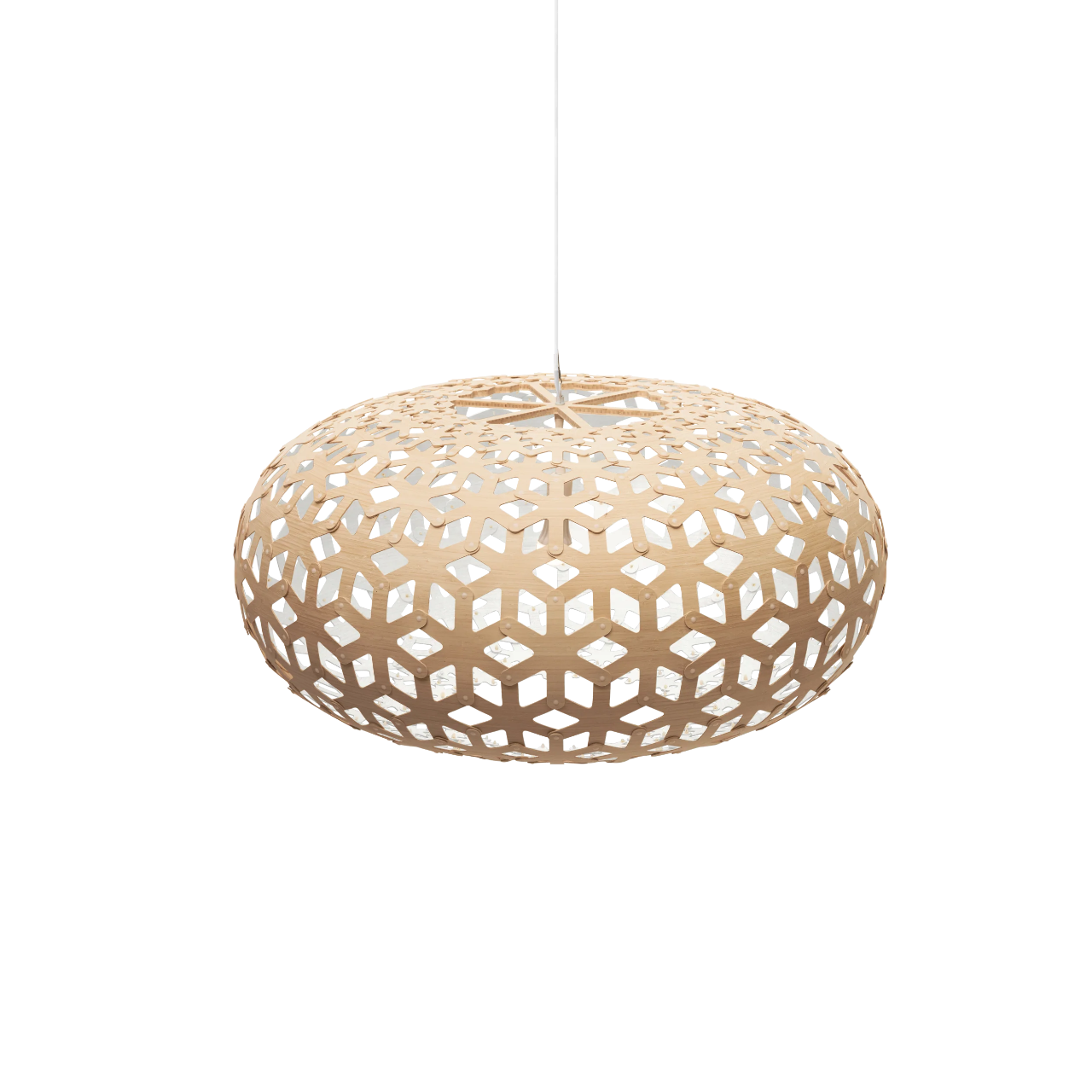 David Trubridge Snowflake Pendant Light - 1000mm (39") - White 1 Side