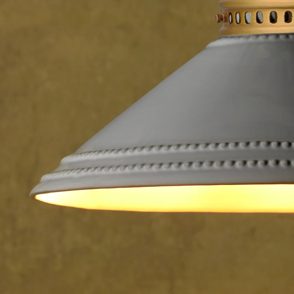Pooky - Ted Ceramic Pendant Light Shade - Stone With Stone Interior