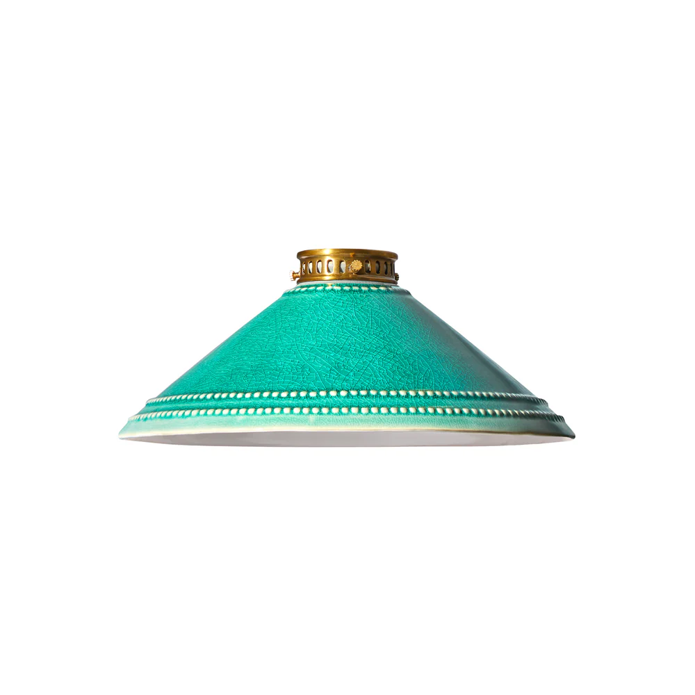 Pooky - Ted Ceramic Pendant Light Shade - Bottle Green With Stone Interior