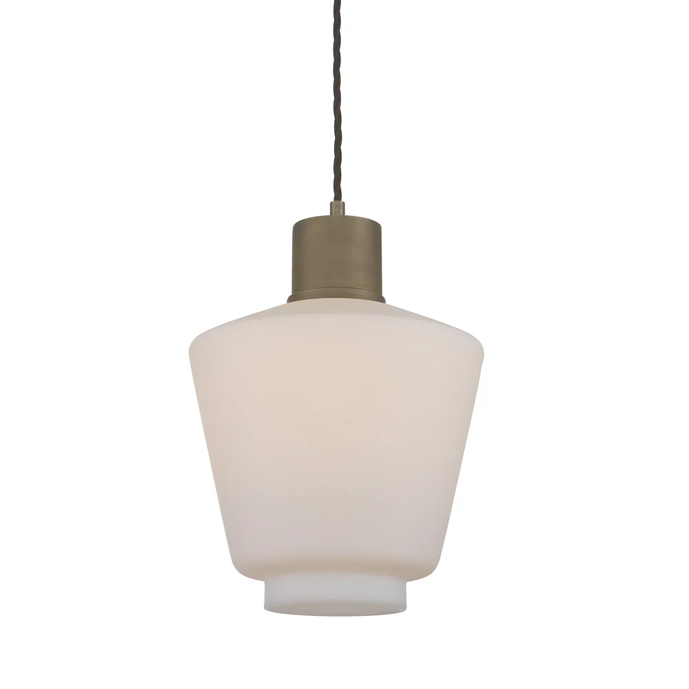 Northern Light - Romney Pendant Ceiling Lights - Opal Matt Brass Medium Finish - Matt Opal Shade
