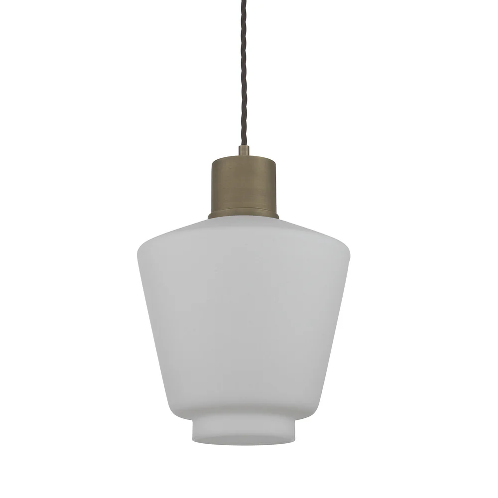 Northern Light - Romney Pendant Ceiling Lights - Opal Matt Brass Medium Finish - Matt Opal Shade