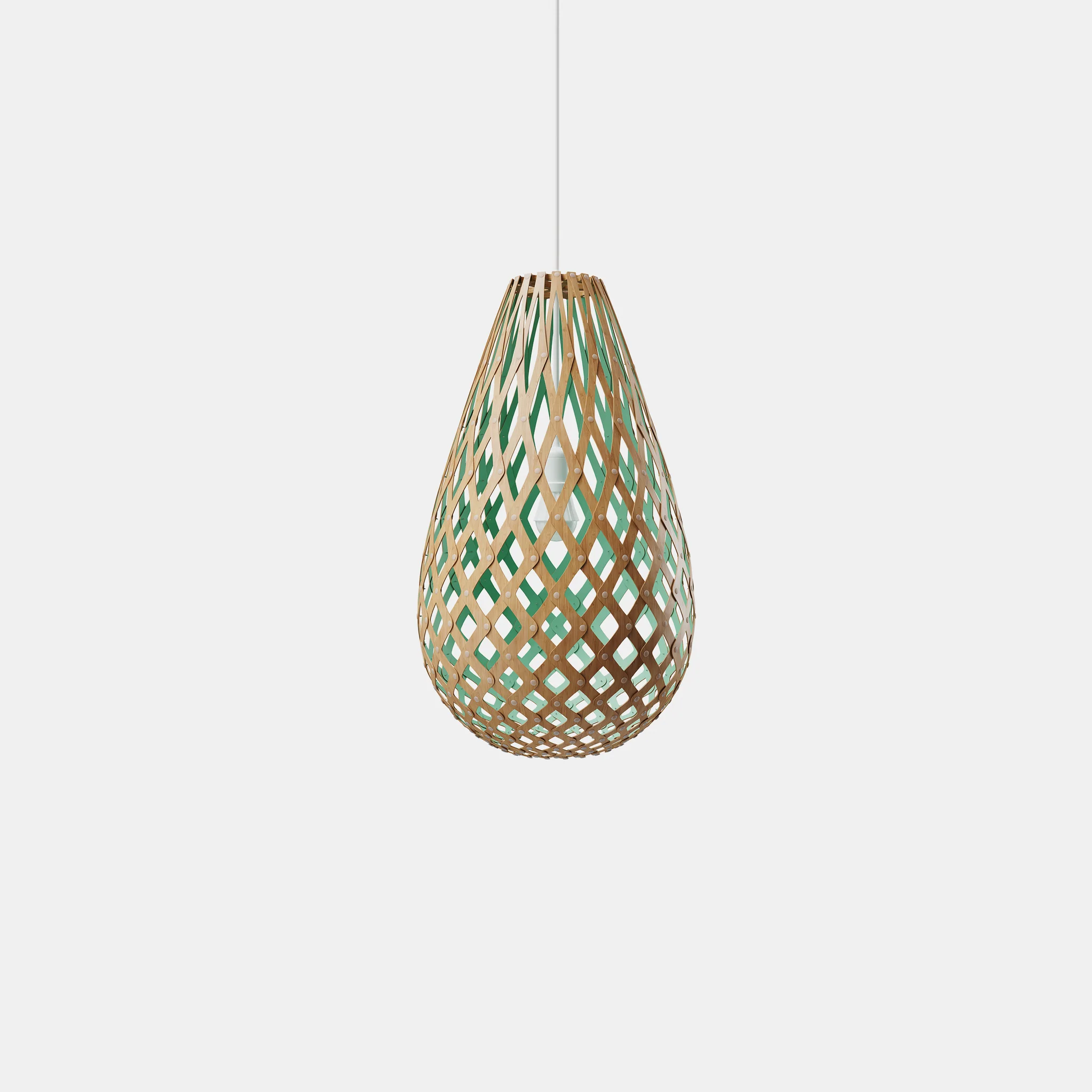 David Trubridge Koura Pendant Light - 1000mm (39") - Aqua