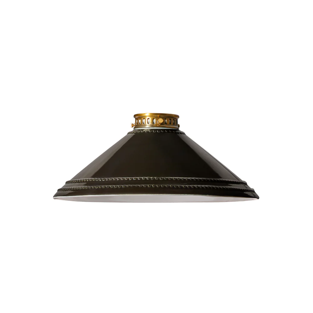 Pooky - Ted Ceramic Pendant Light Shade - Black With Stone Interior