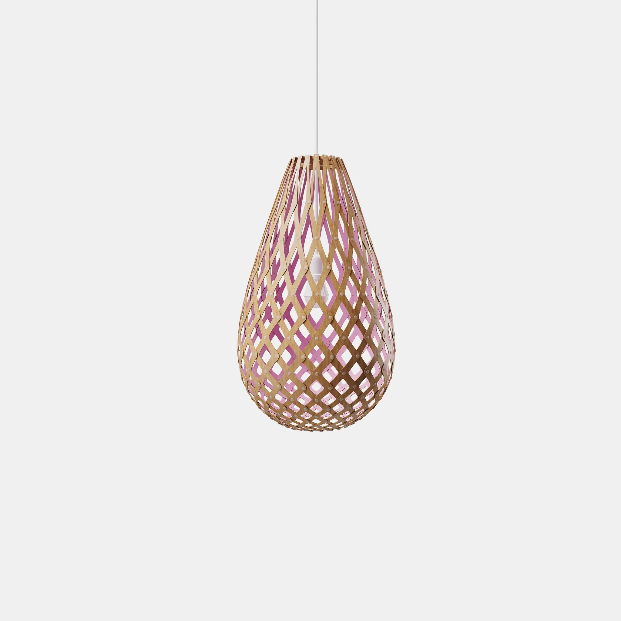David Trubridge Koura Pendant Light - 1000mm (39") - Pink